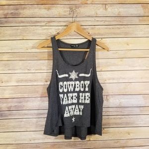 Popular Basics Racerback Top Cowboy Take Me Away